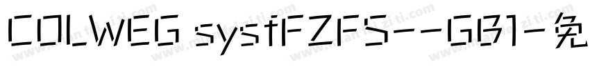 COLWEG sysfFZFS--GB1字体转换